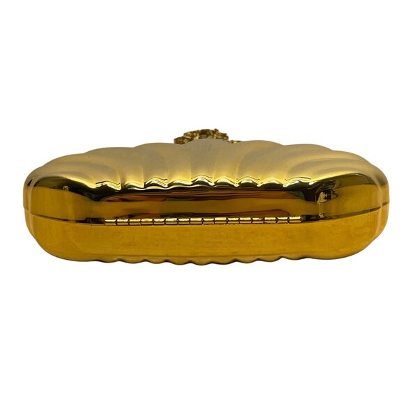 Carla Marchi Women’s Gold Metal Shell & Black Lining Convertible Crossbody Bag - Picture 9 of 12